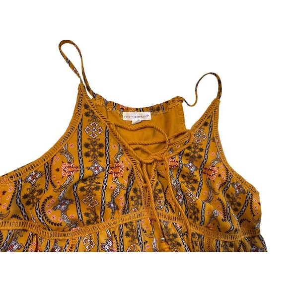 Boho Mustard Yellow Paisley Print Strappy Sundress By Coco + Jaimeson - Picture 4 of 6